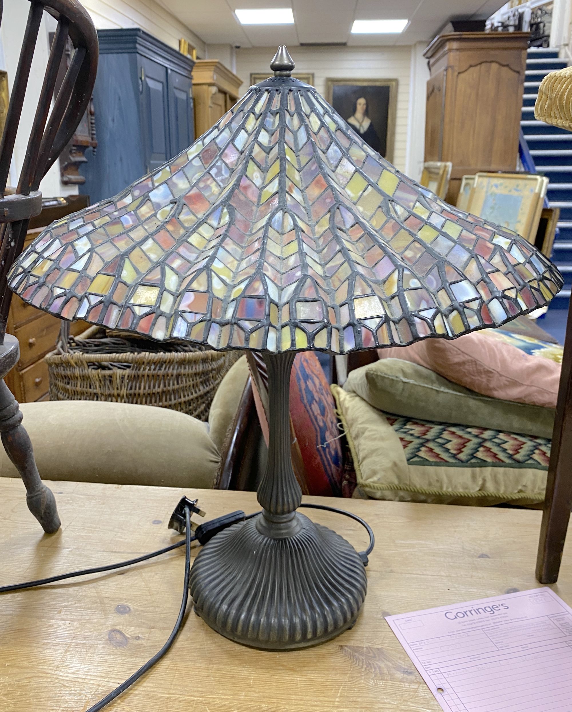 A Tiffany style lamp, height 60cm